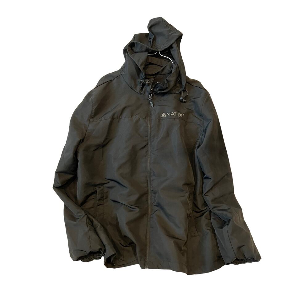 Matix Black Full Zip Windbreaker Hoodie Mens L